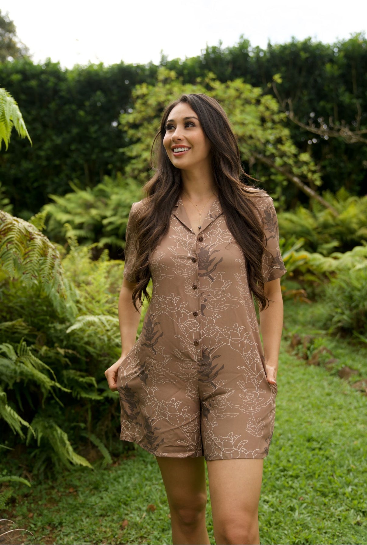 Kanoe Romper-Liko Lehua Makuʻe (brown)
