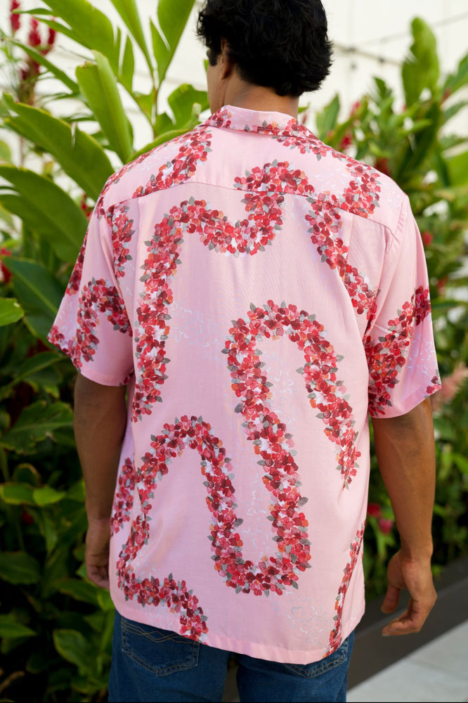 Kāne Aloha Shirt - Lei ʻAʻaliʻi Pink