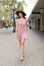 Punahele Tee Dress-Mauve ALL SALES FINAL