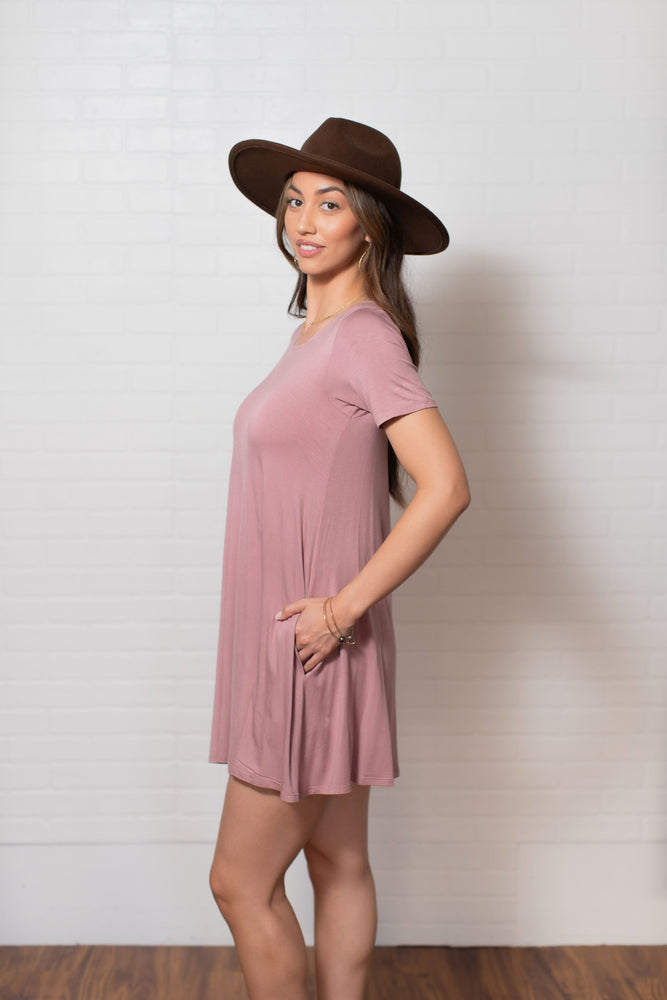 Punahele Tee Dress-Mauve ALL SALES FINAL