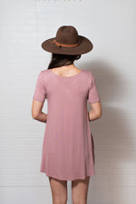 Punahele Tee Dress-Mauve ALL SALES FINAL