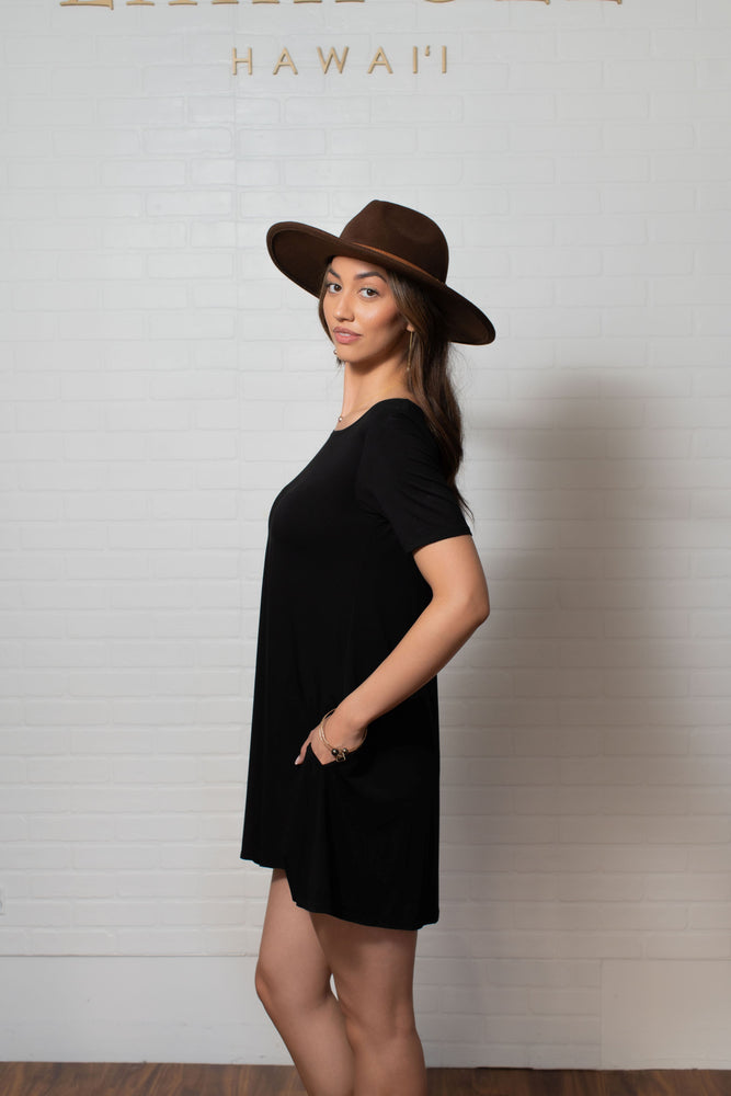 Punahele Tee Dress-Black ALL SALES FINAL