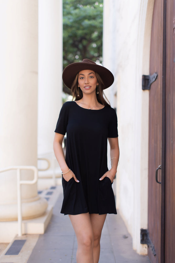 Punahele Tee Dress-Black ALL SALES FINAL
