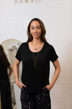 Punahele Short Sleeve Top - Black ALL SALES FINAL