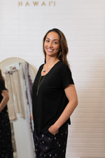 Punahele Short Sleeve Top - Black ALL SALES FINAL