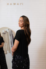 Punahele Short Sleeve Top - Black ALL SALES FINAL