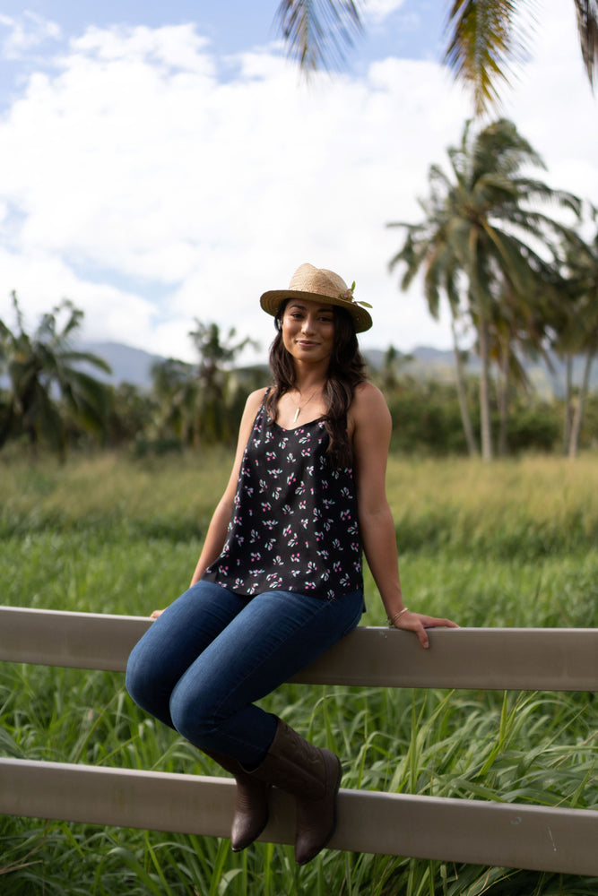 Kaua Camisole Tank-ʻAʻaliʻi  Black ALL SALES FINAL