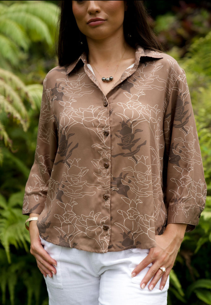 Panina Top-Liko Lehua in Maku'e (dark brown)