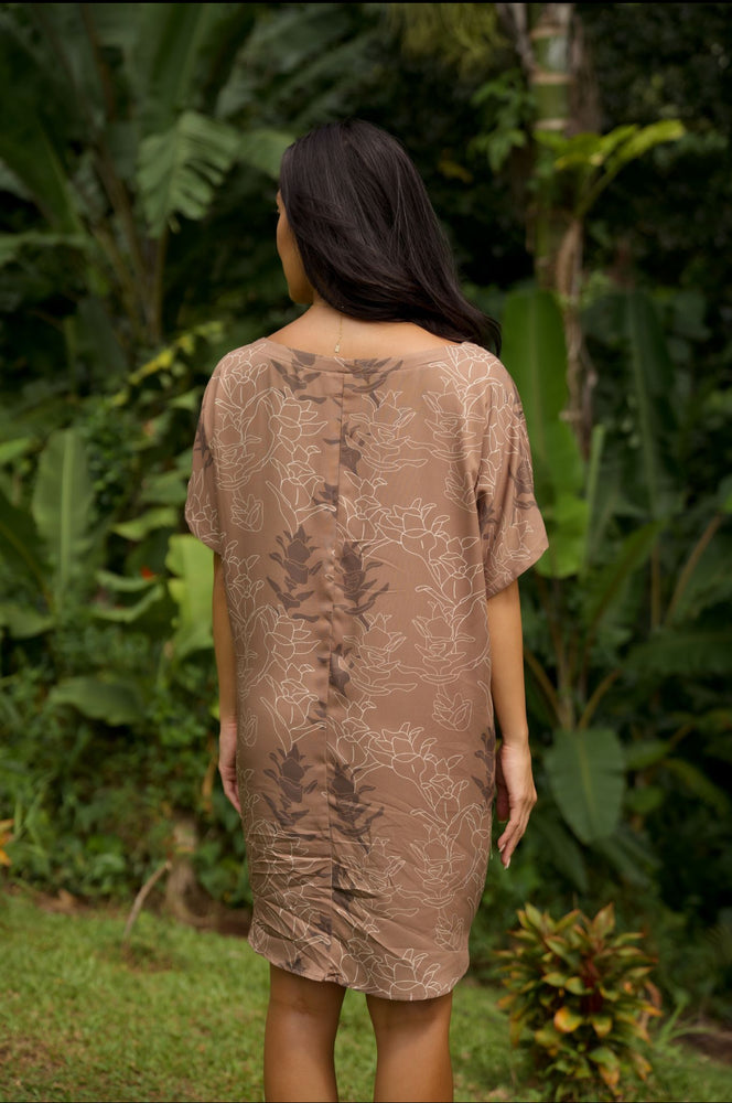 Kanani Dress-Liko Lehua in Maku'e (brown)