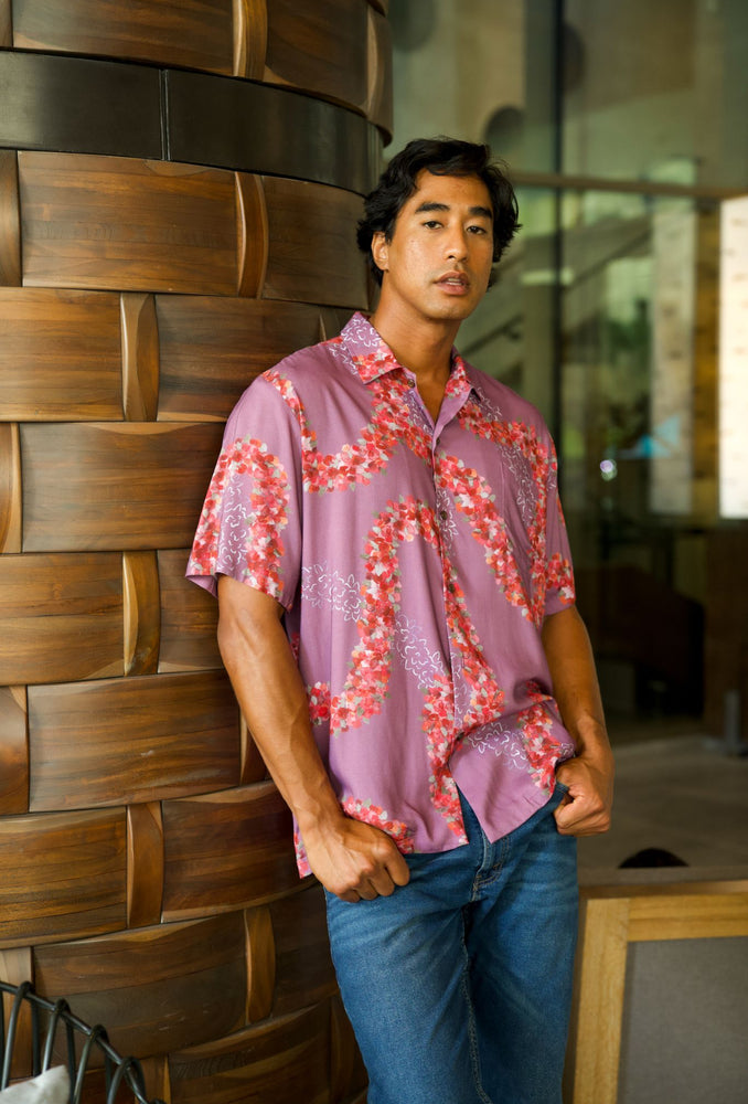 Kāne Aloha Shirt - Lei ʻAʻaliʻi Purple