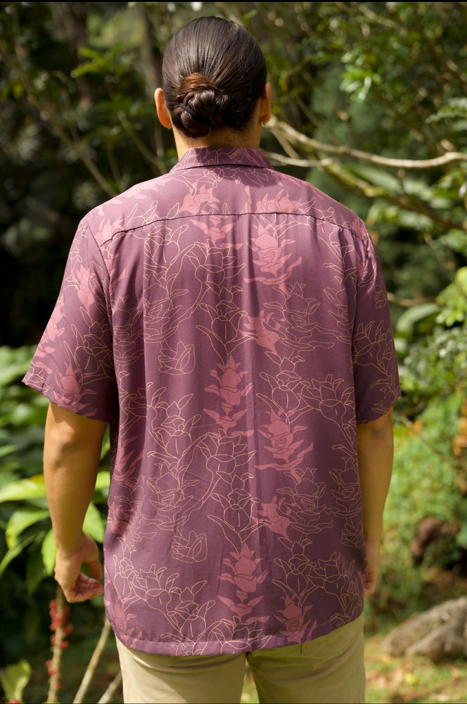 Kāne Aloha Shirt-Liko Lehua in Poni (purple)