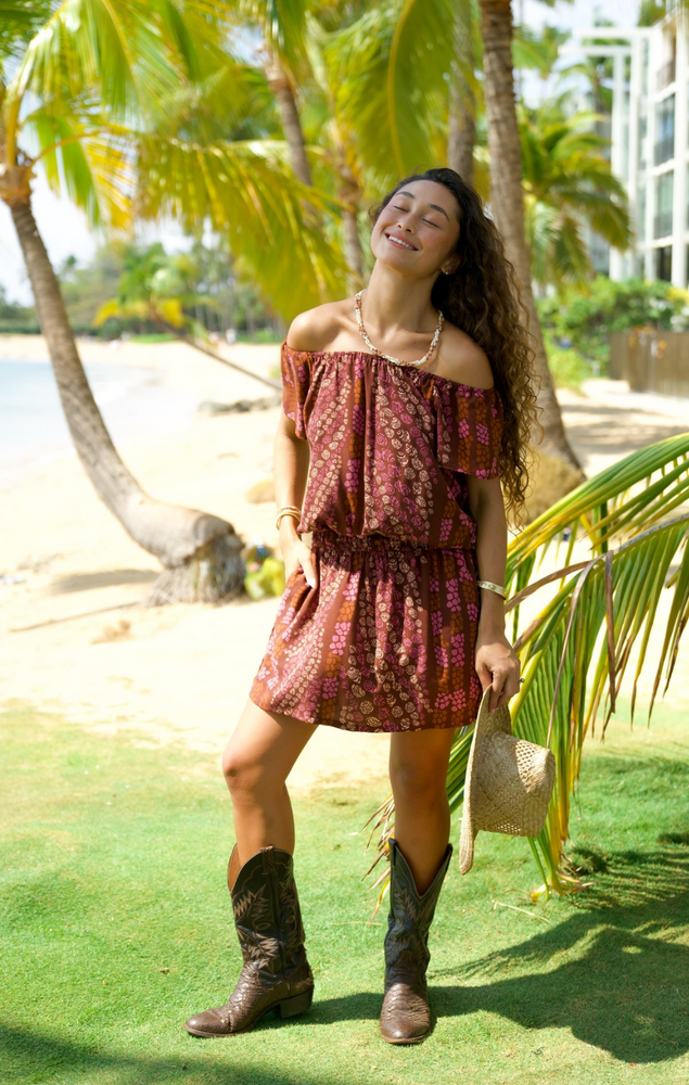Kahelelani Kona Short Dress in  Maku'e