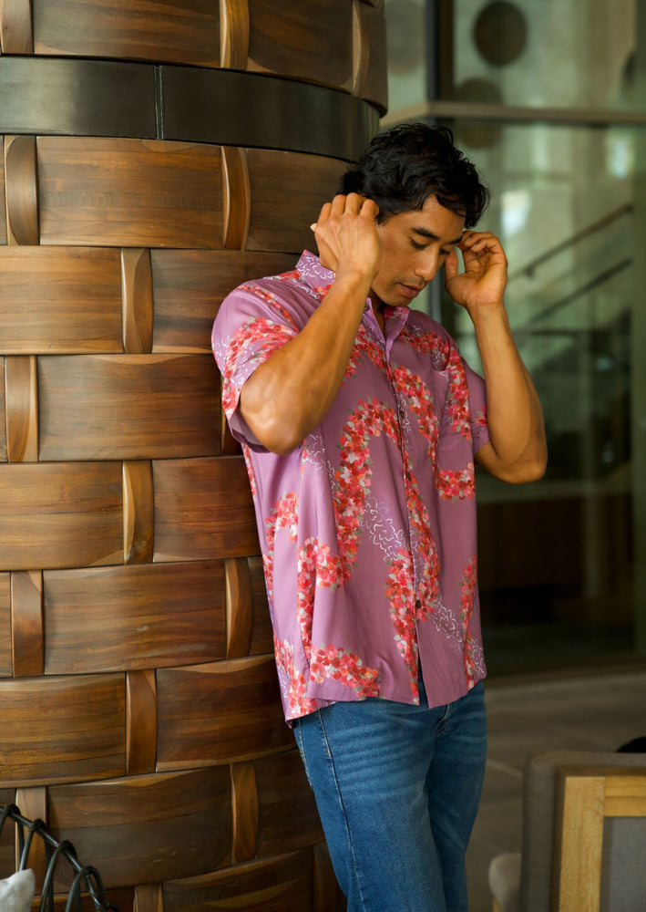 Kāne Aloha Shirt - Lei ʻAʻaliʻi Purple