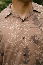 Kāne Aloha Shirt-Liko Lehua in Maku'e (brown)