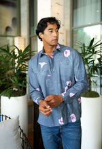 Longsleeve Aloha Shirt - Pōhuehue Charcoal