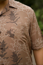 Kāne Aloha Shirt-Liko Lehua in Maku'e (brown)