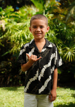 Lei Pīkake Keiki Aloha Shirt-Vintage Charcoal