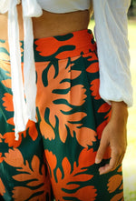 Quilt Crop Pants-Orange