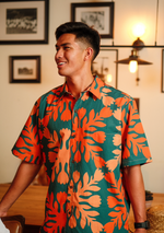 Quilt Aloha Shirt - Orange