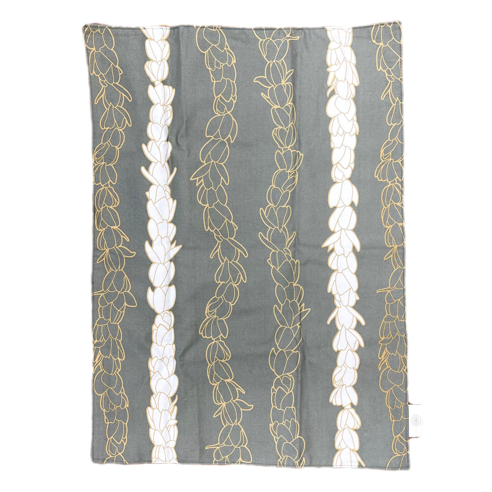 Pīkake Lei Tea Towel - Hinahina/Gray