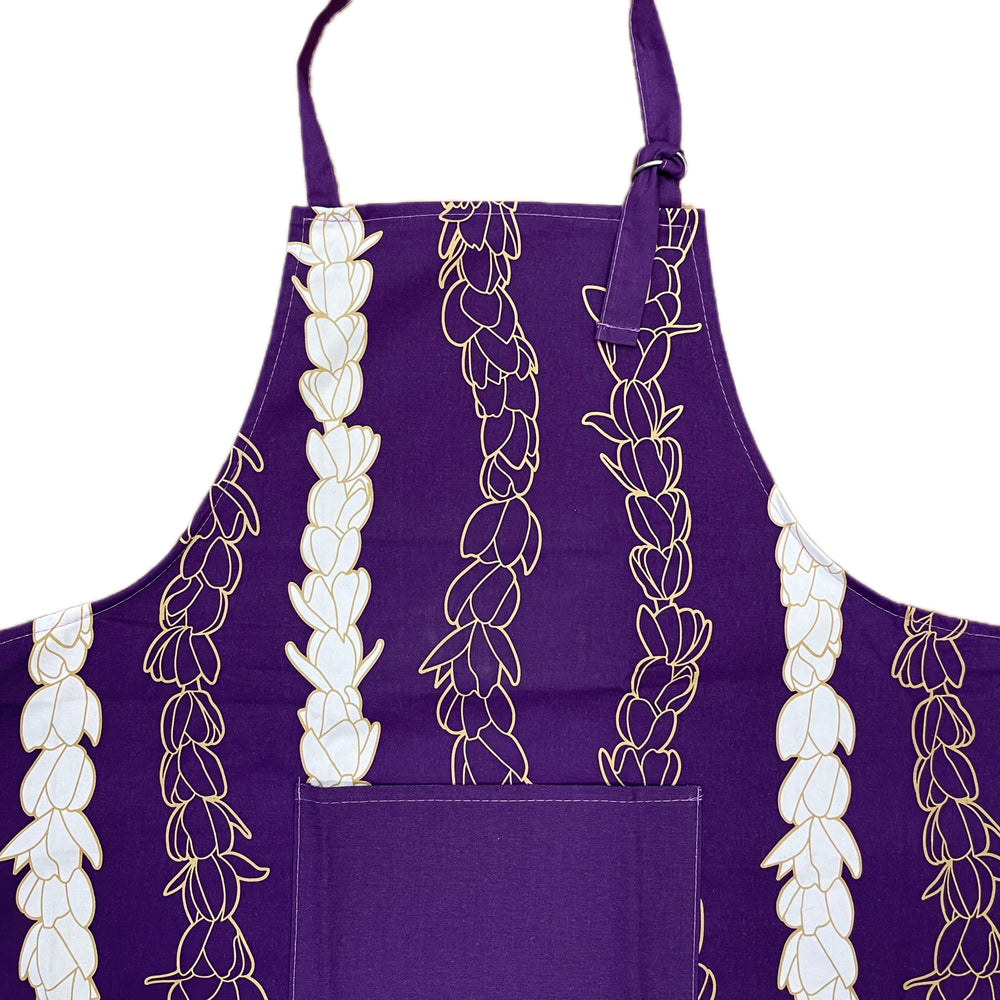 Pīkake Lei Cooking Apron - Poni/Purple