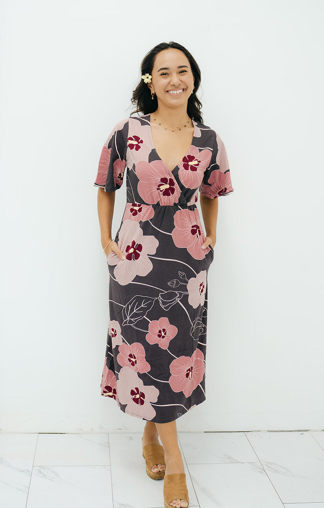 Hau Temple Dress - Charcoal