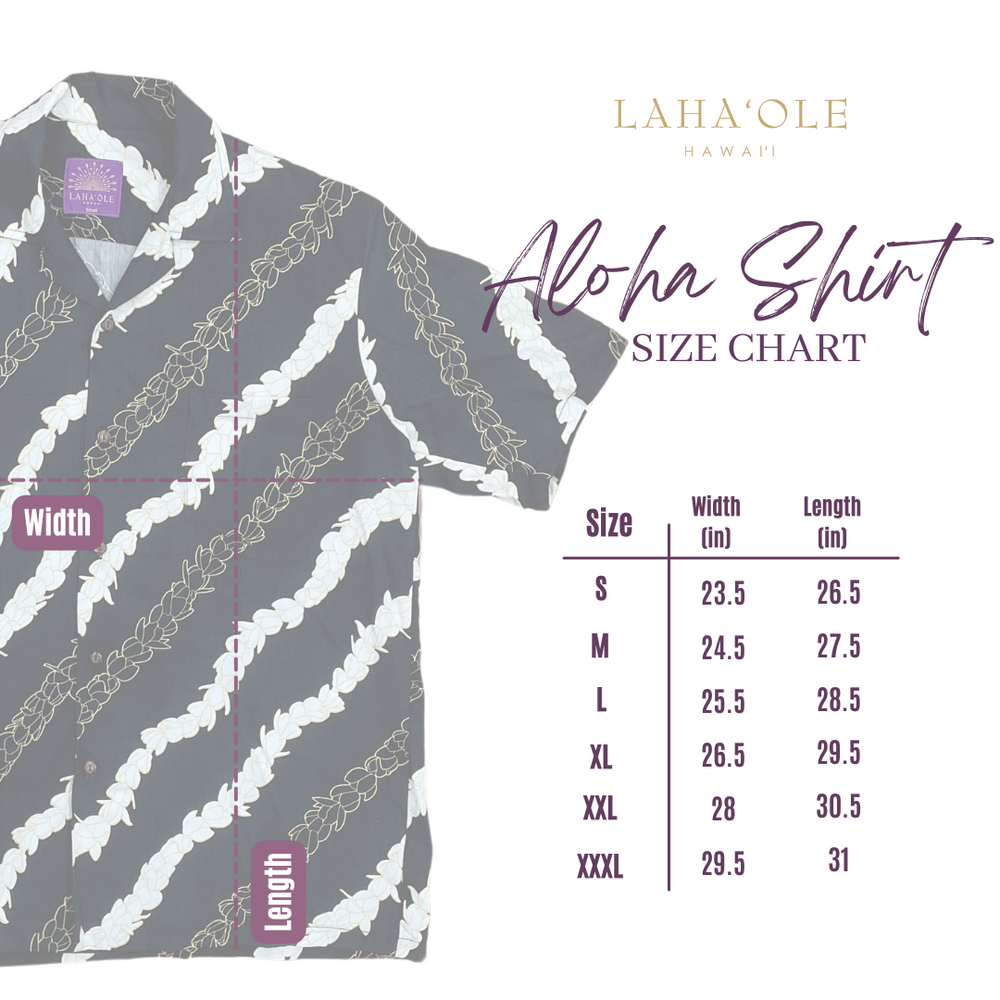 Lei Pīkake Kane Aloha Shirt-Vintage Charcoal