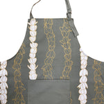 Pīkake Lei Cooking Apron - Hinahina/Gray