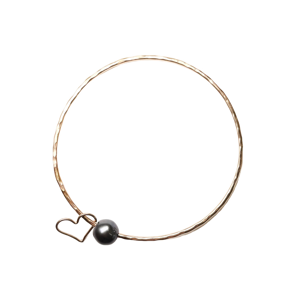 Tahitian Pearl & Heart Bangle