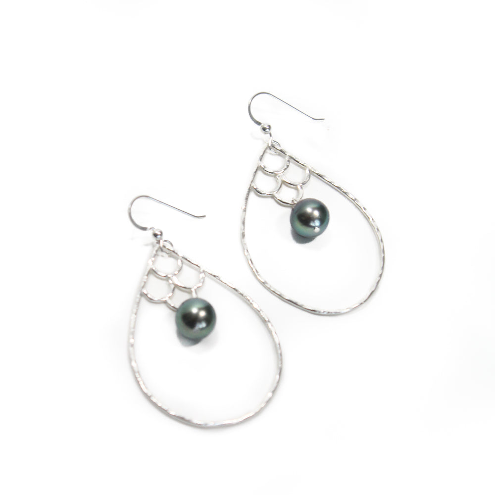 Kai Nalu 'Elua Earrings - Tahitian Pearl