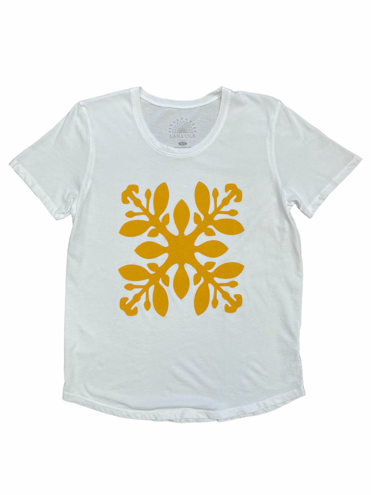 Quilt Tee - Puakenikeni White