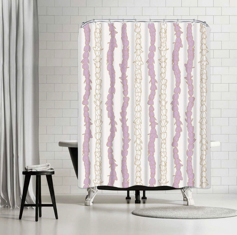 Pīkake Lei Shower Curtain - 'Ākala/Pink