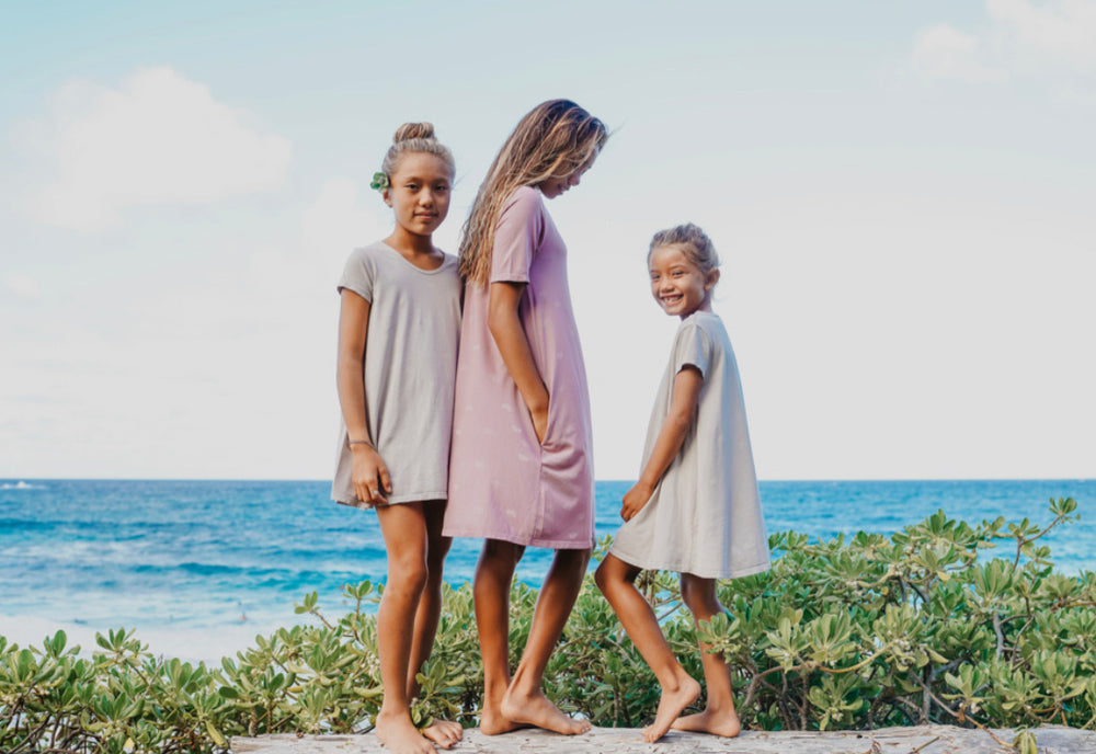 Naupaka Lani Dress (Keiki) - Sandfoam